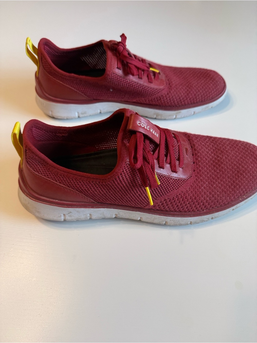 Cole Haan Men's Knit Generation Zerogrand Sneakers in Red Burgundy Sz 12 - Picture 5 of 7